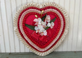 Extra Large Vintage Valentine’s Candy Box Red with Orchids