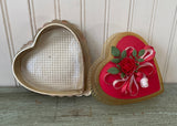 Vintage Red Valentine's Heart Candy Box with Little Red Rose