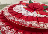 Large Vintage Red Rose Ruffles and Lace Valentines Candy Box
