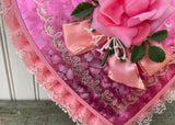 Vintage Pink Rose Valentine's Day Heart Candy Box