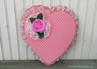 Vintage Valentine's Day Candy Box Pink Rose and Dotted Hearts