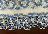 Pair of Vintage Cannon Blue and White Hand Crocheted Lace Pillowcases