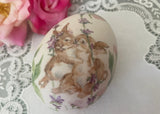 Vintage Hand Painted Easter Bunnies on Garden Swing Egg