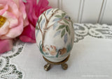 Vintage Hand Painted Egg with Baby Chicks and Bamboo