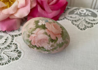 Vintage Hand Painted Peachy Pink Roses Egg