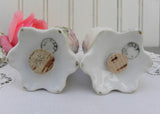 Vintage Hand Painted Salt and Peppershakers Pink Wild Roses Germany